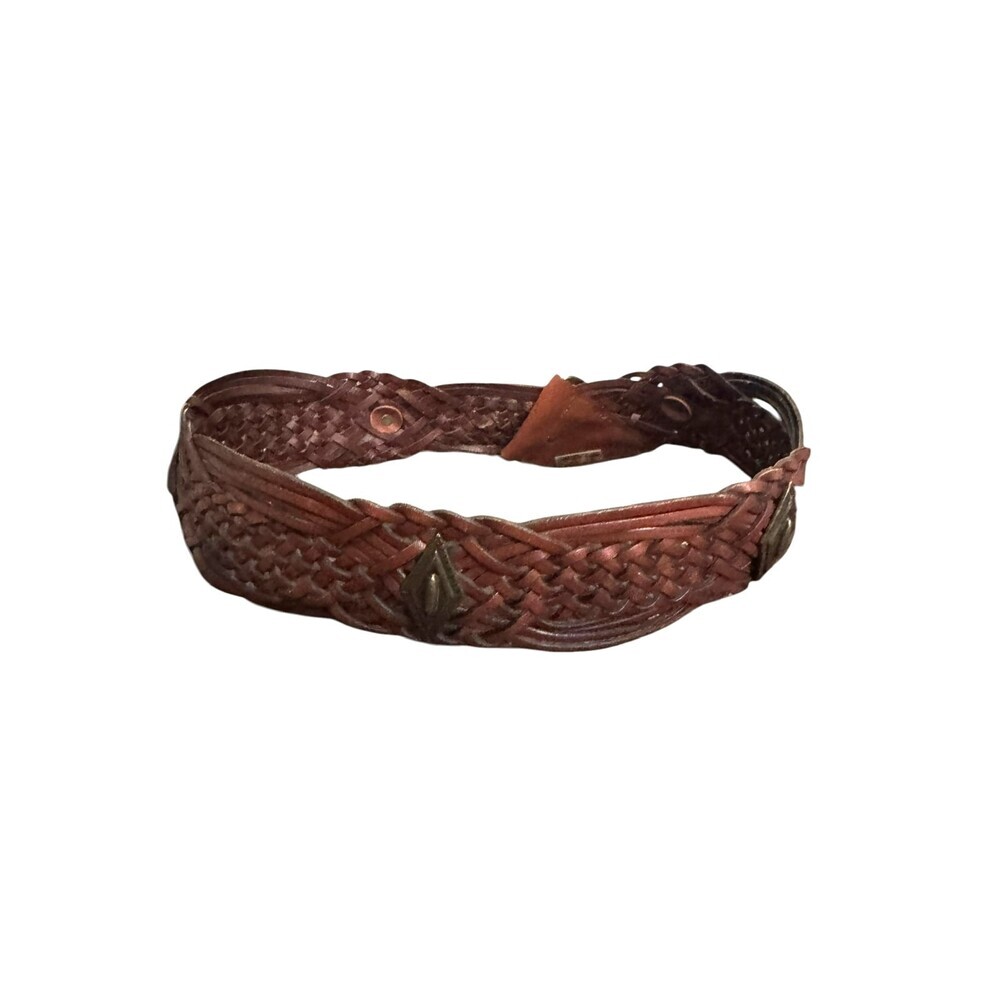 Saks Fifth Avenue Waist Belt Womens Size Small S Black Woven Italian Leather - Picture 6 of 7